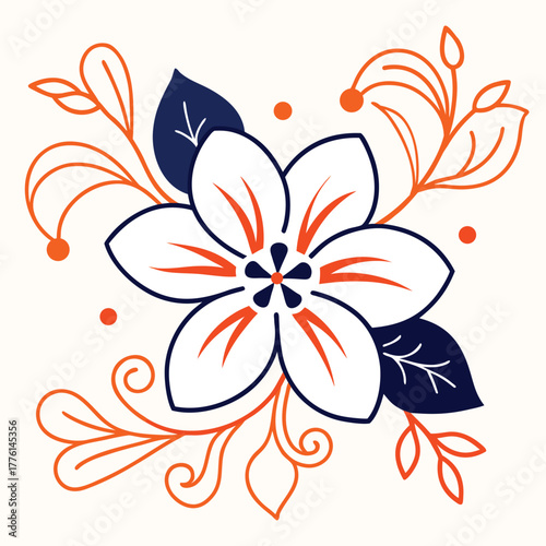 Elegant jasmine flower vector illustration, minimalist floral composition, soft pastel color palette, thin smooth line art, botanical style, white background, suitable for decorative pattern, high qua