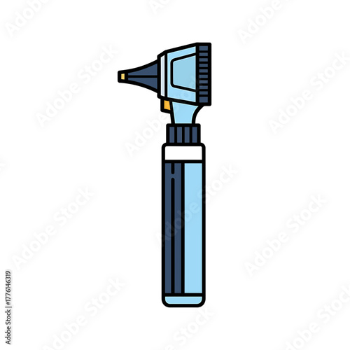 Otoscope Flat Vector Icon Medical Ear Examination Tool