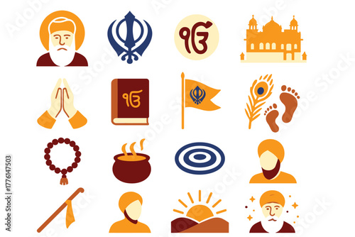 Guru Nanak Jayanti Sikh Symbols Icons Guru Flag