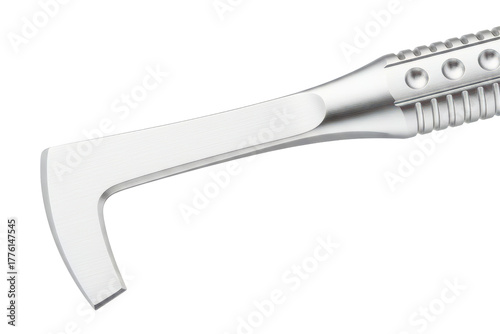 Medical surgical instrument with a right-angle chisel tip isolated on a transparent background