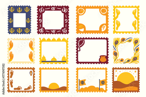 Guru Nanak Jayanti Sikh Frames Decorative Icons