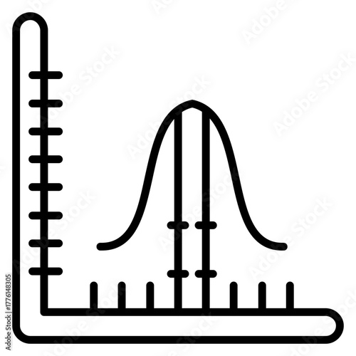 Bell Curve Statistical Data Graph