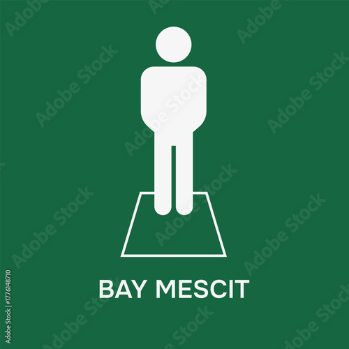 Man prayer room for men. Bay mescit. Musalla icon. 