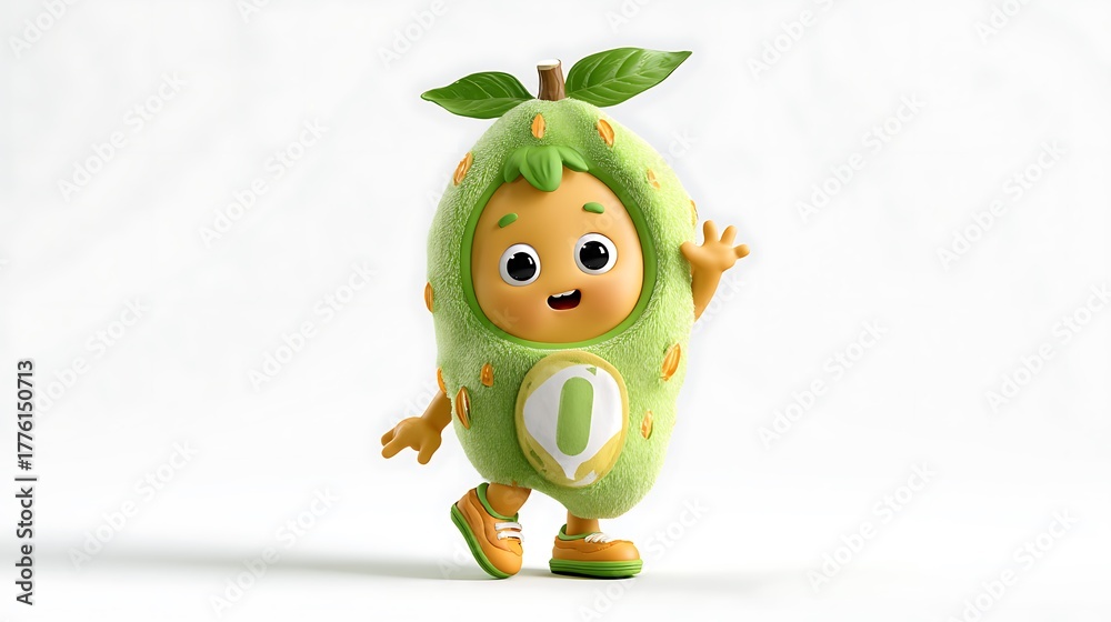 Fototapeta premium 3d illustration of guava cartoon character