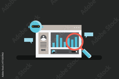 AI chatbot analyzes customer data to support decision making and provide predictions for business and marketing.