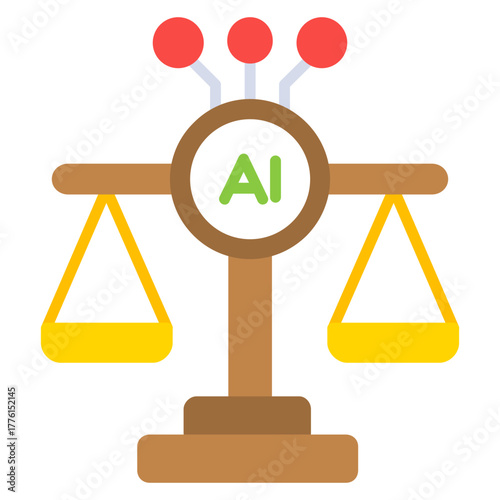 AI Ethics and Justice Balance Illustration