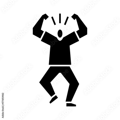 angry gesture glyph icon. man frustration illustration.