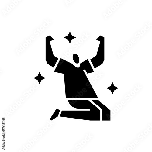 celebration glyph icon. success illustration.