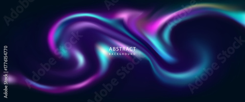 Neon Abstract Swirl with Cyan and Violet Glow.vector illustration eps10