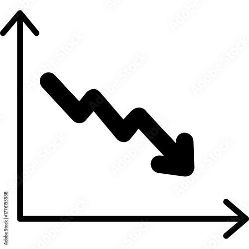 Decreasing Graph with Arrow Illustration
