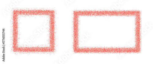 Red dots rectangle frames set. Chilli pepper borders. Masala square text boxes. Cooking geometric blank callouts Vector illustration on transparent background.