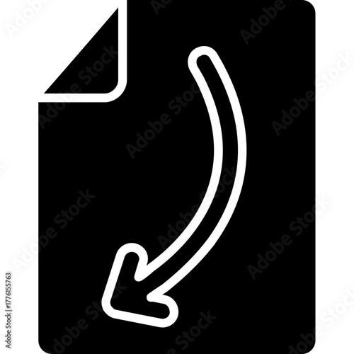 Arrow Curve Down Document Icon