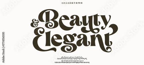 Elegant luxury alphabet font logo. Typography modern classic lettering serif italic fonts decorative wedding vintage retro logos. vector illustration