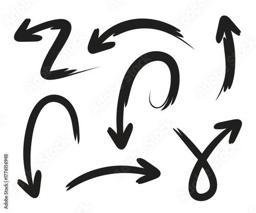 sketch and hand drawn arrows symbol vector illustration