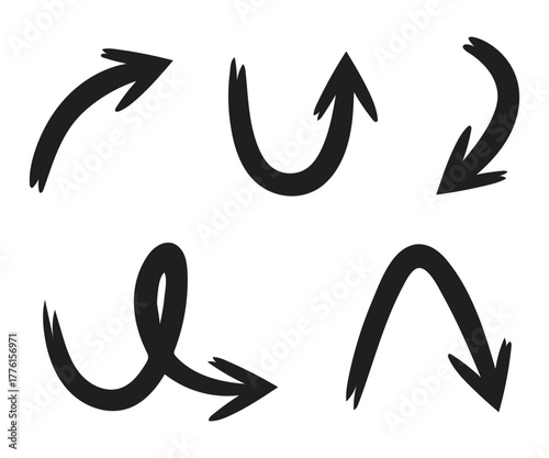 sketch and hand drawn arrows symbol vector illustration