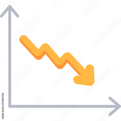 Decreasing Graph with Arrow Illustration