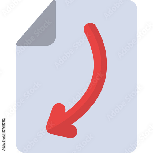 Arrow Curve Down Document Icon