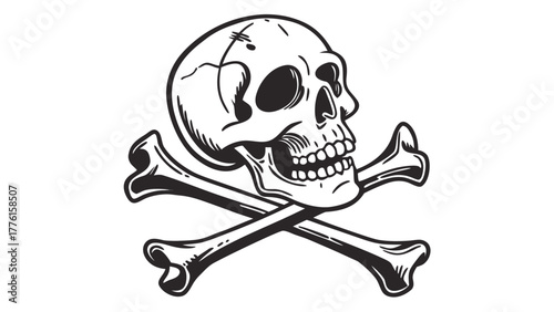 Bold skull and crossbones symbol conveying danger, adventure, and rebellion for impactful design projects