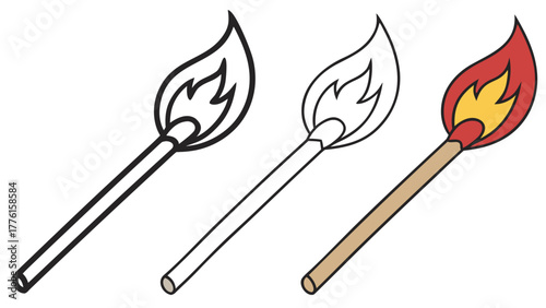 Ignite inspiration with a vibrant, lit match symbolizing new ideas, creativity, and the spark of innovation for your next project