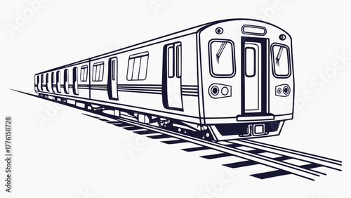 Sleek modern subway train speeds along city tracks, capturing urban transit dynamism and the pulse of daily commutes.