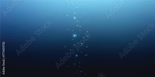 Underwater light rays in deep blue sea abstract background with sunbeams perfect for marine life and ocean concepts