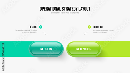 Enterprise Campaign 2 Step Diagram Slideshow Design. Sales Growth Two Option Infographic Presentation Template. Service Briefing Slide Layout Vector Illustration.