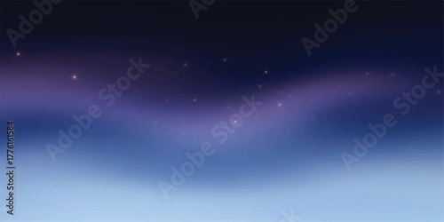 Gradient night sky background with stars dreamy vector illustration for graphic design isolated on white