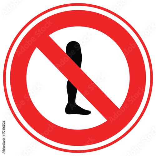 No Prosthetic Leg Vector Icon which can easily modify or edit