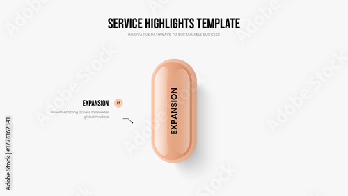 Visual Introduction 1 Step Infographic Presentation Template. Creative Growth One Element Diagram Slideshow Layout. Consulting Performance Slide Design Vector Illustration.