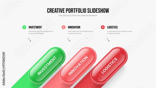Digital Planning Frame Layout Vector Illustration. Visual Visualization 3 Step Infographic Slideshow Design. Sales Development Three Option Diagram Presentation Template.