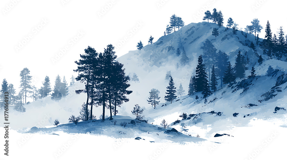 Fototapeta premium winter mountain landscape with snow
