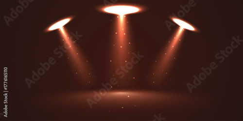 Warm Amber Triple Light Beam Glow