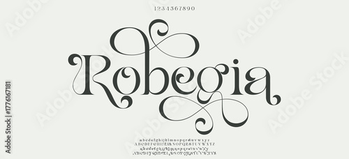 Luxury wedding alphabet font. Typography decorative elegant classic lettering serif fonts vintage retro for logo. vector illustration