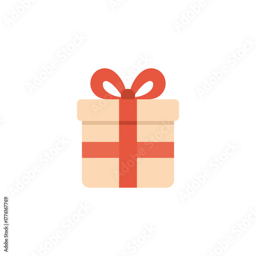 Minimalist pastel Christmas gift box vector illustration