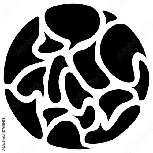 OCD black icon on a transparent background. Vector symbol of Obsessive-Compulsive Disorder, illustrating the relentless clutter of intrusive and repetitive thoughts (obsessions) in the mind