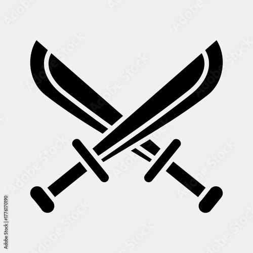 Icon crossed swords. Pirates theme elements. Icon in glyph style.
