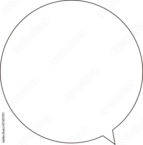正円のふきだし。シンプルで使いやすい。ベクター。広いテキストスペース。