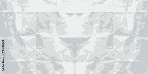 Abstract symmetrical pattern in shades of gray with a crumpled, geometric texture.