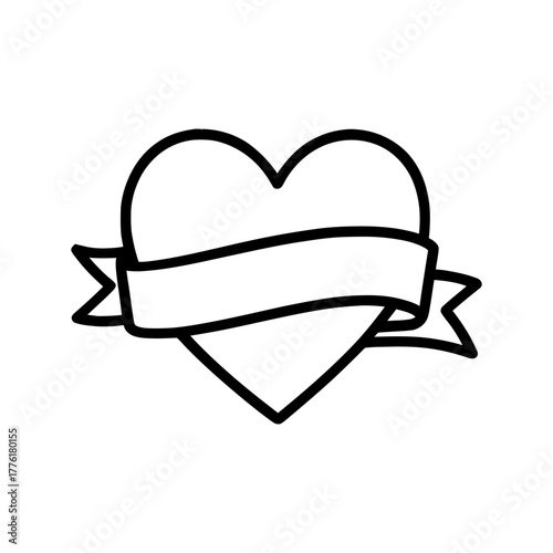 Heart with banner for text or design