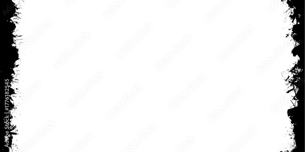 Fototapeta premium Vertical grunge frame with rough edges isolated on transparent background for design