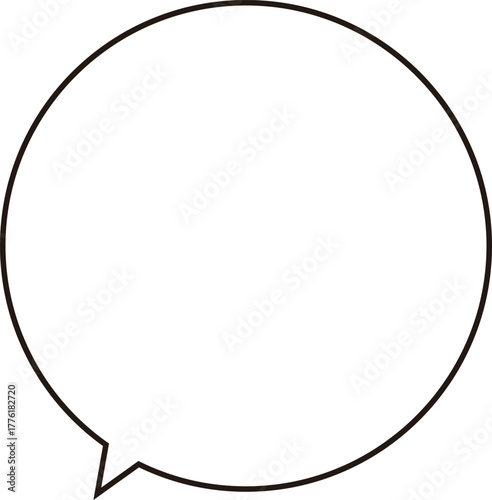 正円のふきだし。シンプルで使いやすい。ベクター。広いテキストスペース。