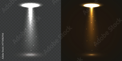 Realistic White Spotlight Beam Glow