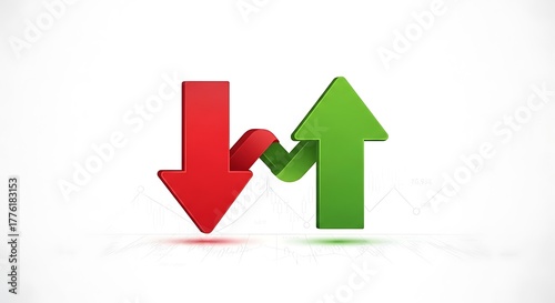 Free Download Market Volatility - Red Down Arrow Meets Green Up Arrow. - GFXLoad