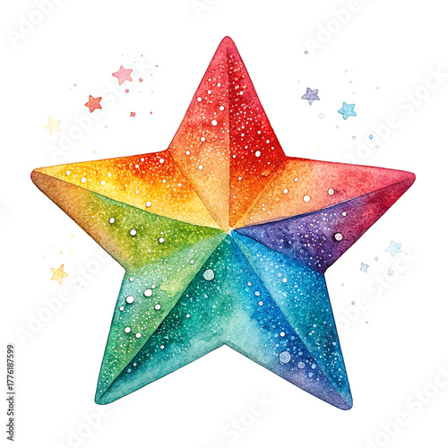 Rainbow Glitter Star Decoration
