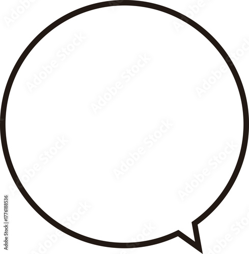 正円のふきだし。シンプルで使いやすい。ベクター。広いテキストスペース。