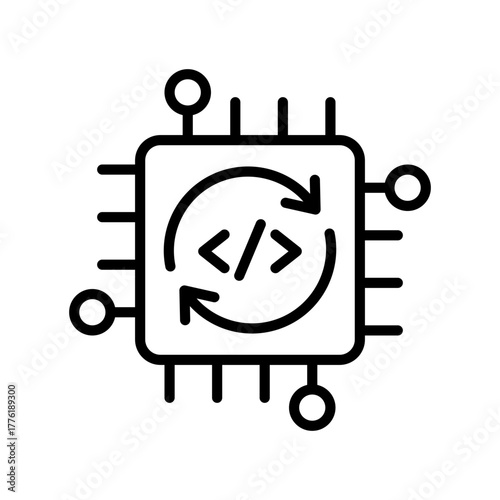 The icon for the firmware being updated, with a rotating arrow and a programming symbol in the center.