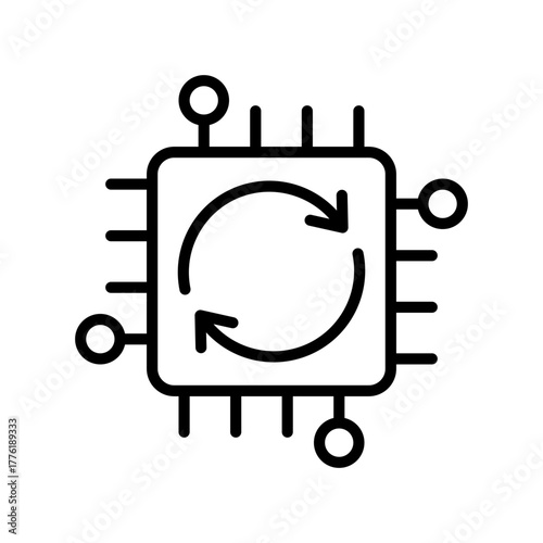 The icon for the updated firmware has a rotating arrow in the center of the semiconductor.