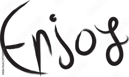 Hand draw enjoy text grunge vector