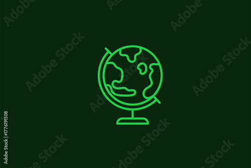 globe illustration in flat style design. Vector illustration.	