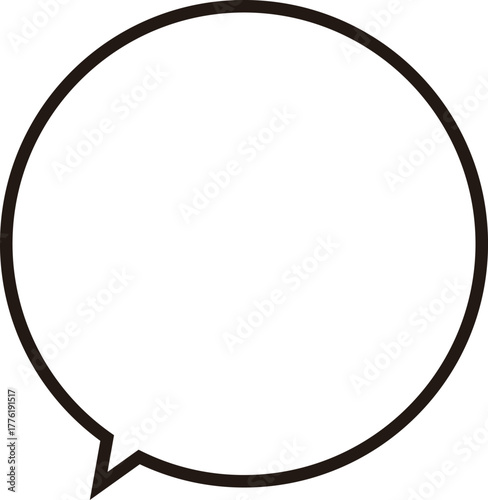 正円のふきだし。シンプルで使いやすい。ベクター。広いテキストスペース。